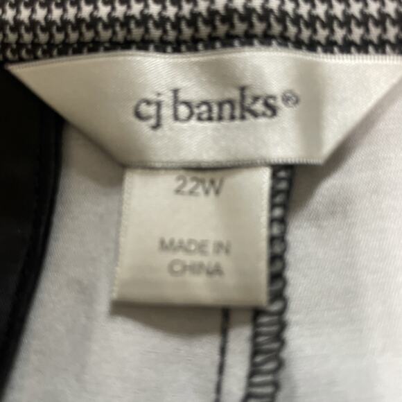 CJ Banks Plus Size Mid Rise Trouser Pants Size 22W Black White Shape Fit NWT - Picture 8 of 10